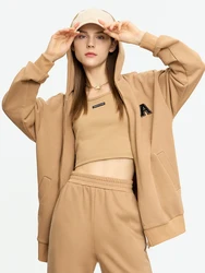 AMII-Ensembles assortis minimalistes pour femmes, manteau à capuche avec fermeture éclair, veste décontractée, adt fjimebibed, pantalon à la mode, automne 2023, nouveau, 12323076