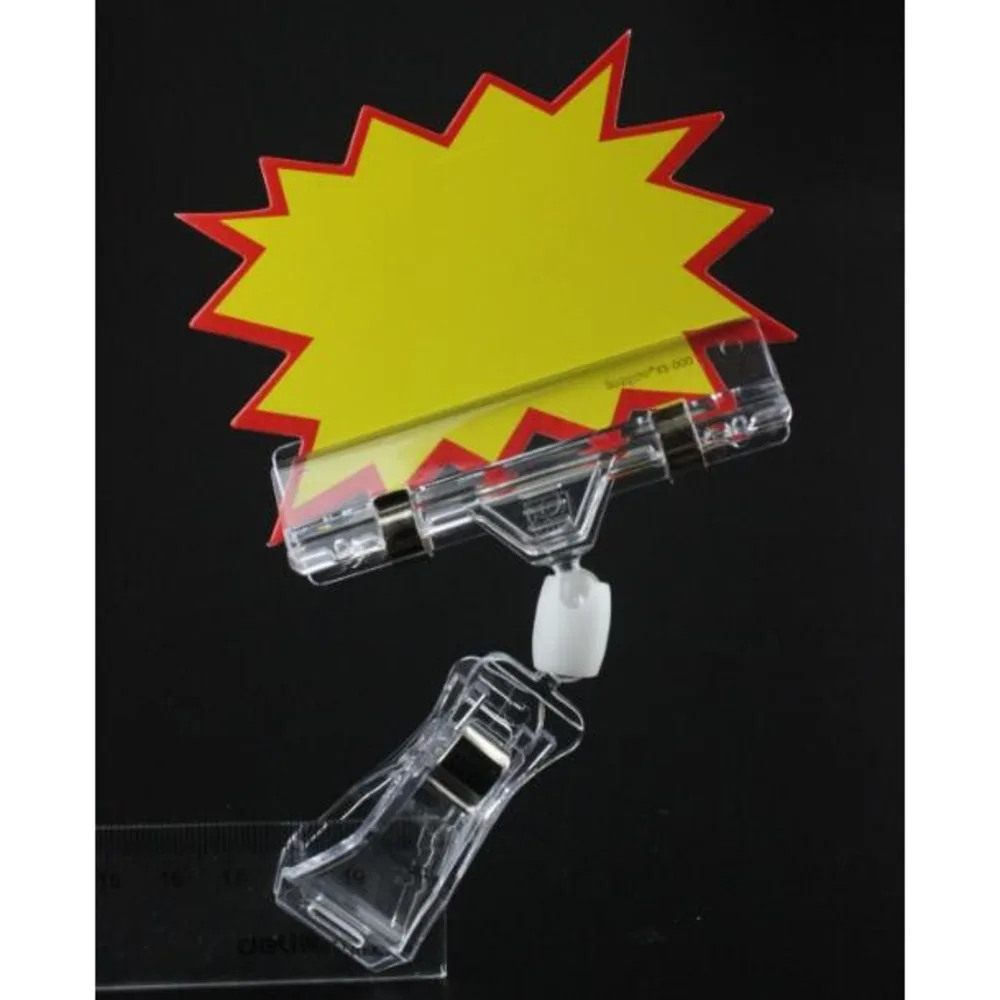 Pop Advertising Price Card Tag Clip Label Holder Plastic Sign Holder Card Tag Snap Clamp Label Holder Shelf Talker Clamp