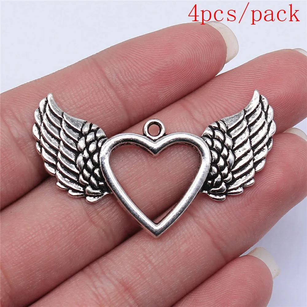 Bulk Charms For Jewelry Making Kit Pendant Diy Jewelry Accessories Big Double Angel Wing Charms