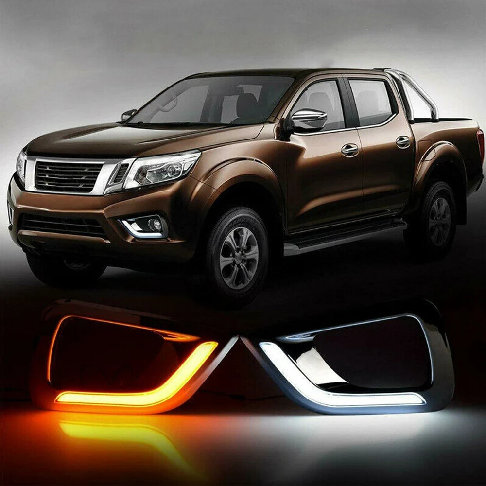 

2PCS For Nissan Navarra NP300 2015-2016 Daytime Running lights car Modification highlight fog lights LED Turn signal Left Right