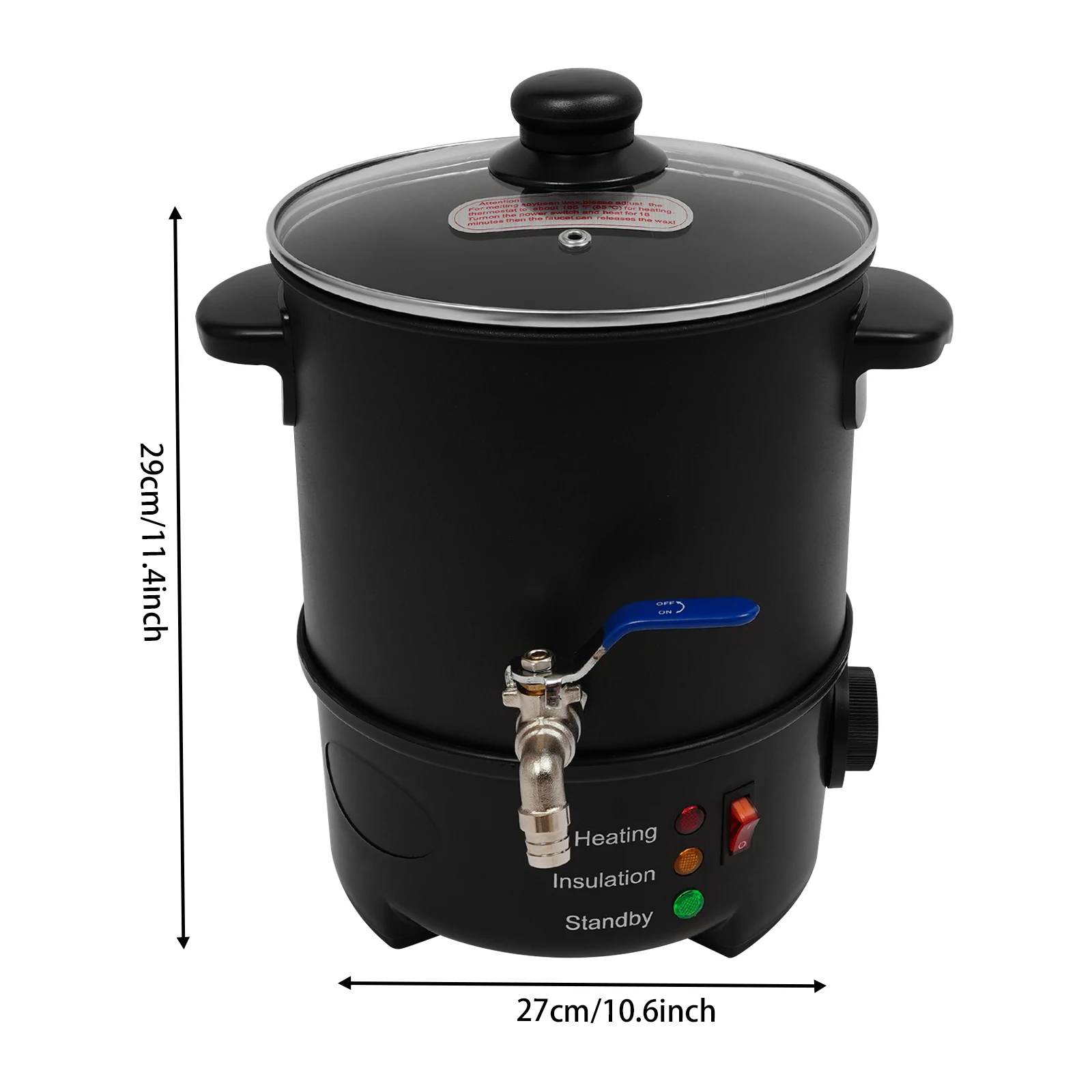 Wax Warmer Machine, Melting Pot for Hair Removal, 600W Paraffin Wax Heater with Adjustable Temperature & Overheat Protection, Stainless Steel Pot with Spout, US Standard, Salon