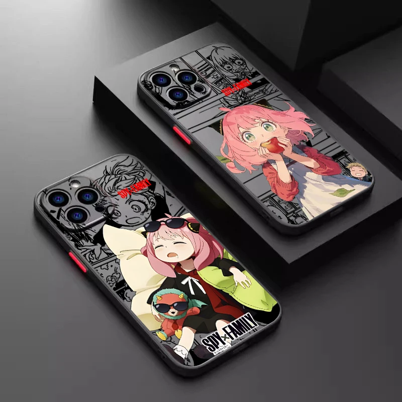 S-SPY×FAMILYS Anime Cool Cute Frosted Translucent For Apple iPhone 16 15 14 13 12 11 XS XR X Pro Max Plus Mini Matte Phone Case