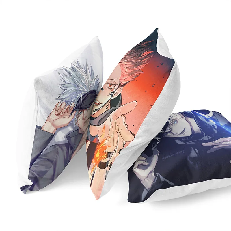 Anime Jujutsu Kaisen Pillow case Gojo Satoru Yuji Itadori Sukuna Pillow Cushion Cover Dakimakura Throw Pillow Case