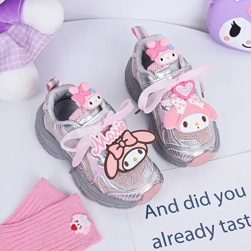 Girly Heart Kawaii Sanrio Anime My Melody Princess Children Casual Shoes Spring Autumn Cute Cartoon Soft Sports Sneakers Gifts