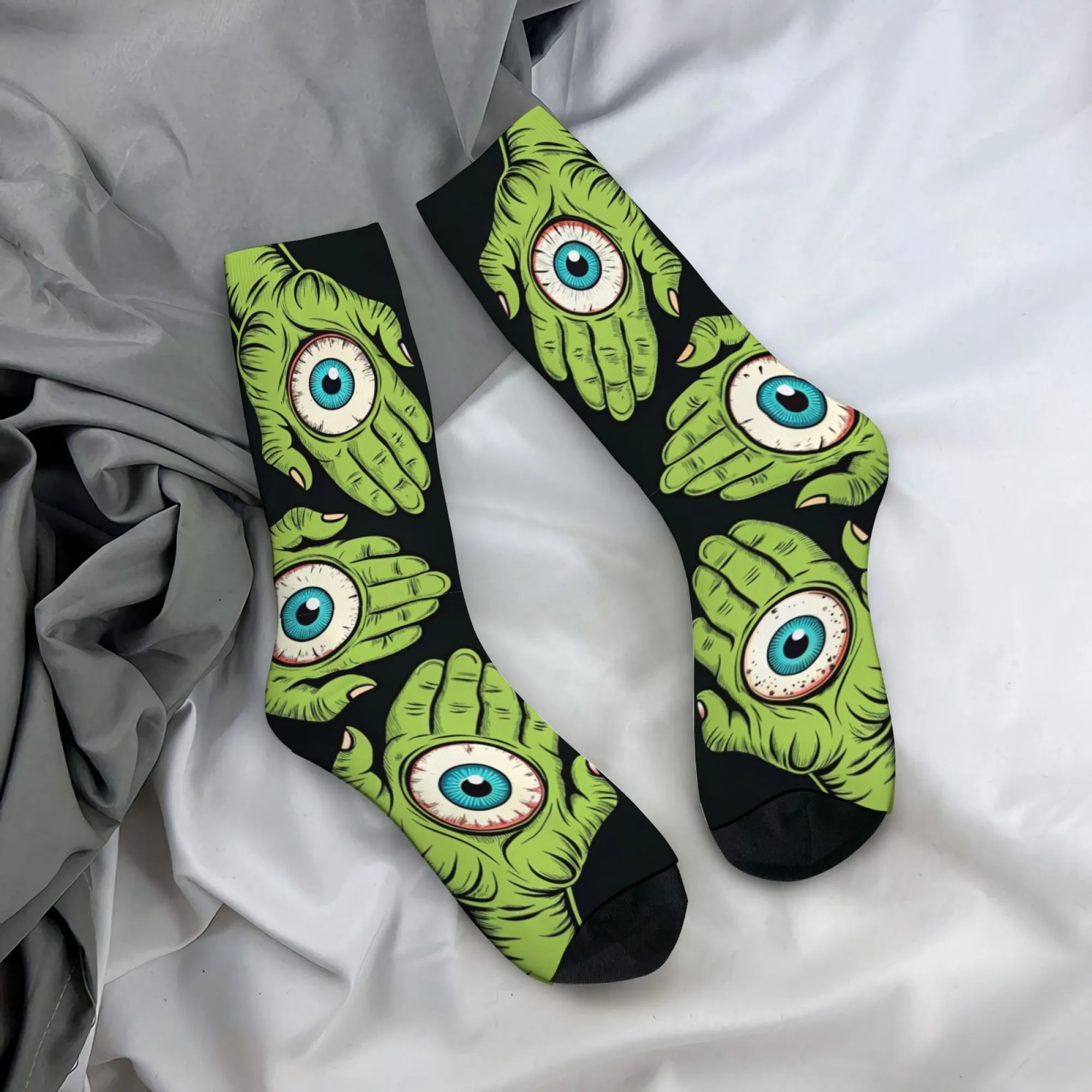 

Funny Hand Eye Print Men's Socks Comfortable and Skin-friendly Socks Street Style Harajuku Retro Outdoor Fitness Sports Socks