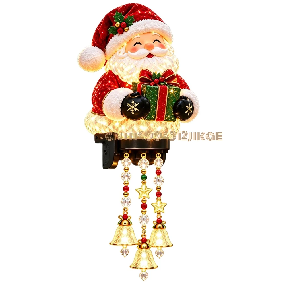 Christmas Porch Railing Lights – 4 Festive Character Designs, Christmas Railing Light Decoration,Holiday Character Railing Light