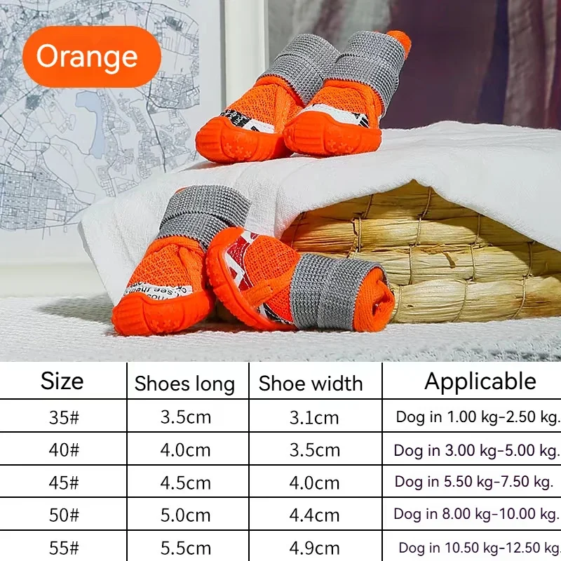 Super Soft Breathable Dog Shoes Cow Reinforced Sole Non-Slip Pet Shoes Non-Shedding Design Paw Protection Sneakers