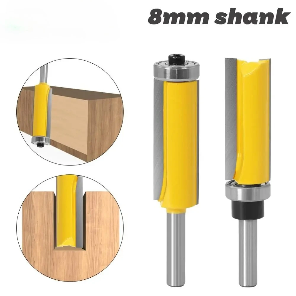 

8mm Flush Trim Pattern Router Bit Top & Bottom Bearing Bits Milling Cutter For Wood Woodworking Cutters
