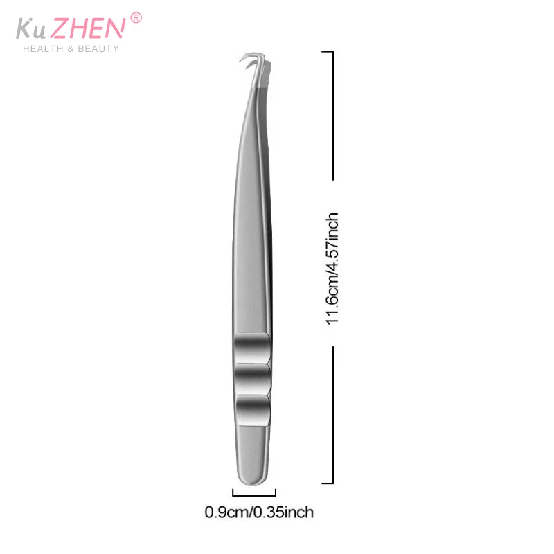 Aiguilles professionnelles Ultra-fines pour points noirs, pincettes à crochet en forme de 7, beauté du visage, outils pour enlever l'acné, pour les soins de la peau, 1 pièce
