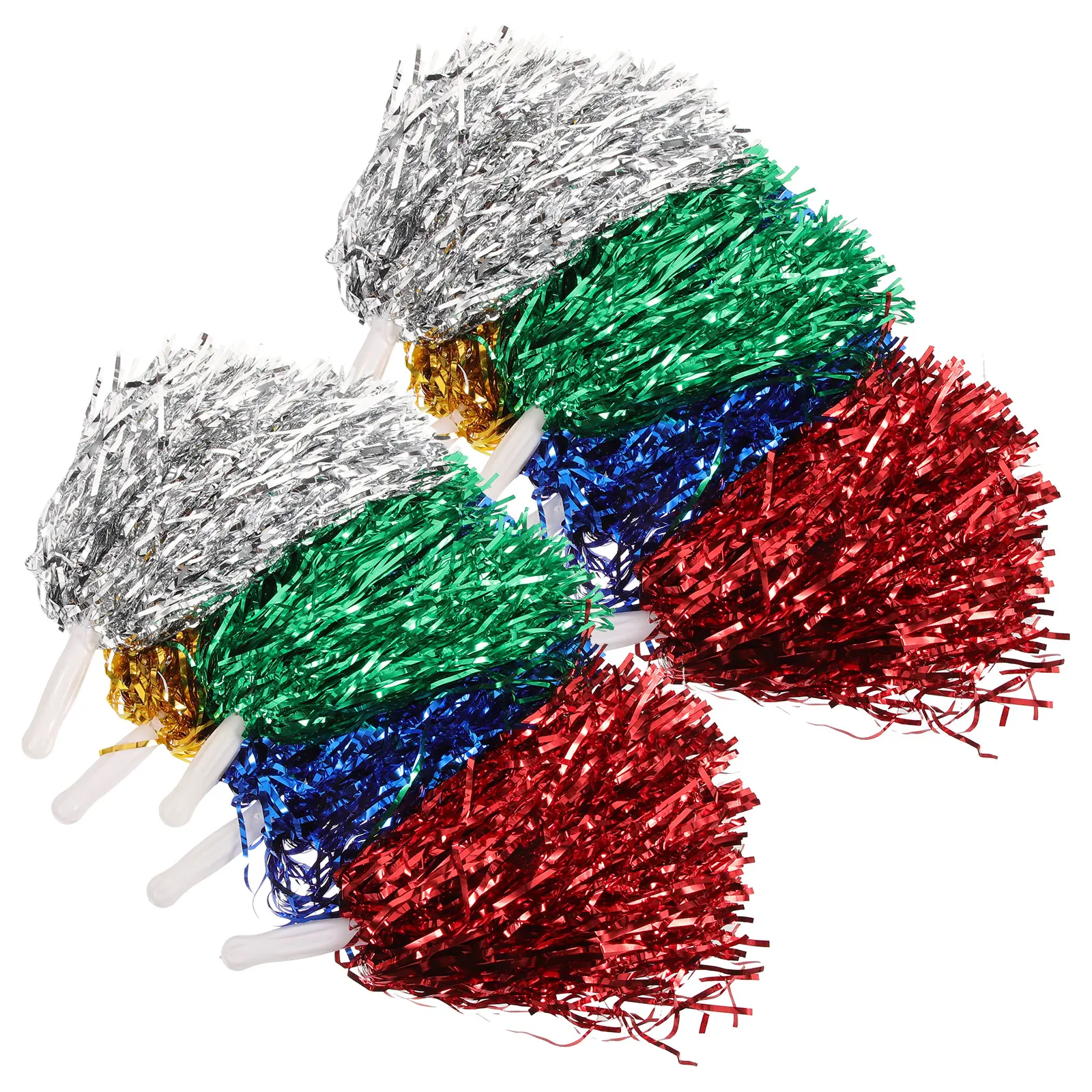 

10pcs Cheerleader Pom Poms Golden Green Blue 20g Handle Practical Durable Accessories For College Sports Events Team