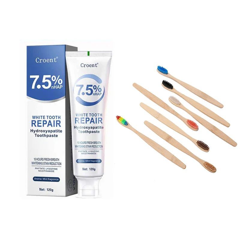 kit-de-cuidados-orais-2-unidades-de-pasta-de-dente-com-hidroxiapatita-nhap-75-para-clareamento-e-halito-fresco-com-5-escovas-de-dente-de-bambu