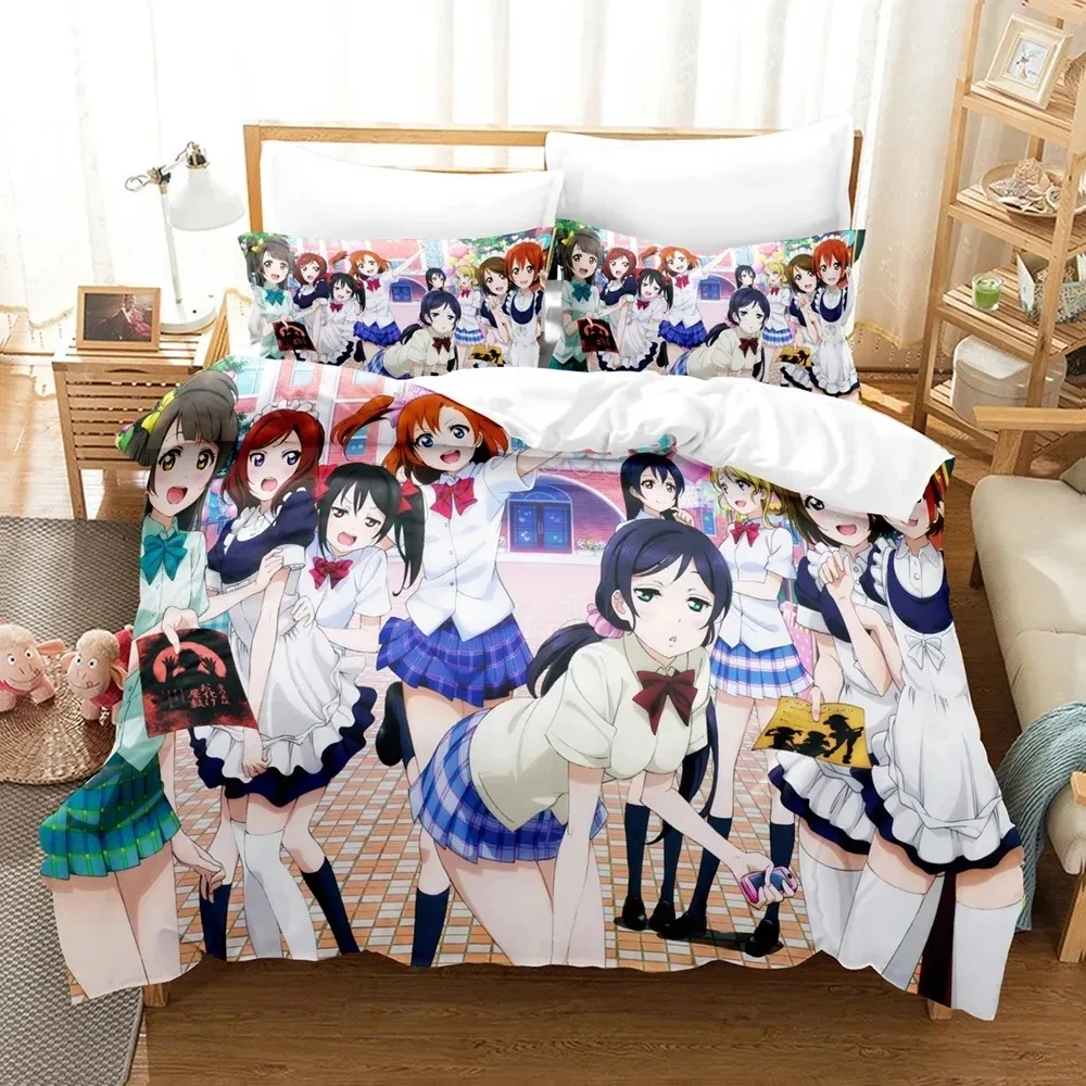 

3D Cartoons LoveLive! School idol project Bedding Sets Duvet Cover Set With Pillowcase Twin Full Queen King Bedclothes Bed Linen