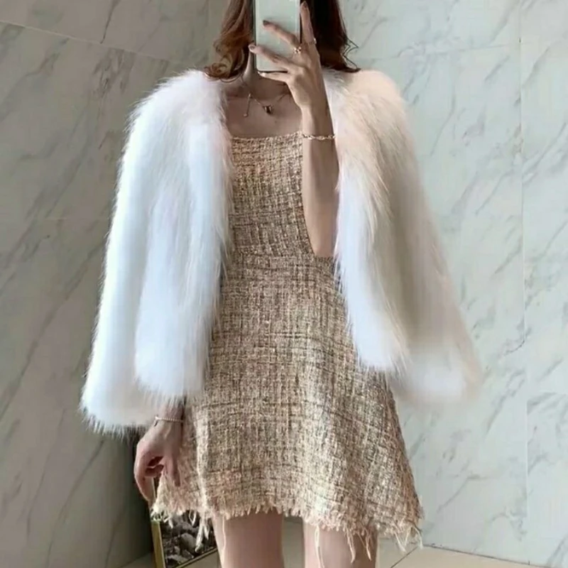 

2025 Lnternet Famous Winter New Raccoon Fur Fashionable Imitation Fur Coat For Women's Medium Length Fox fur Young Coat Korean