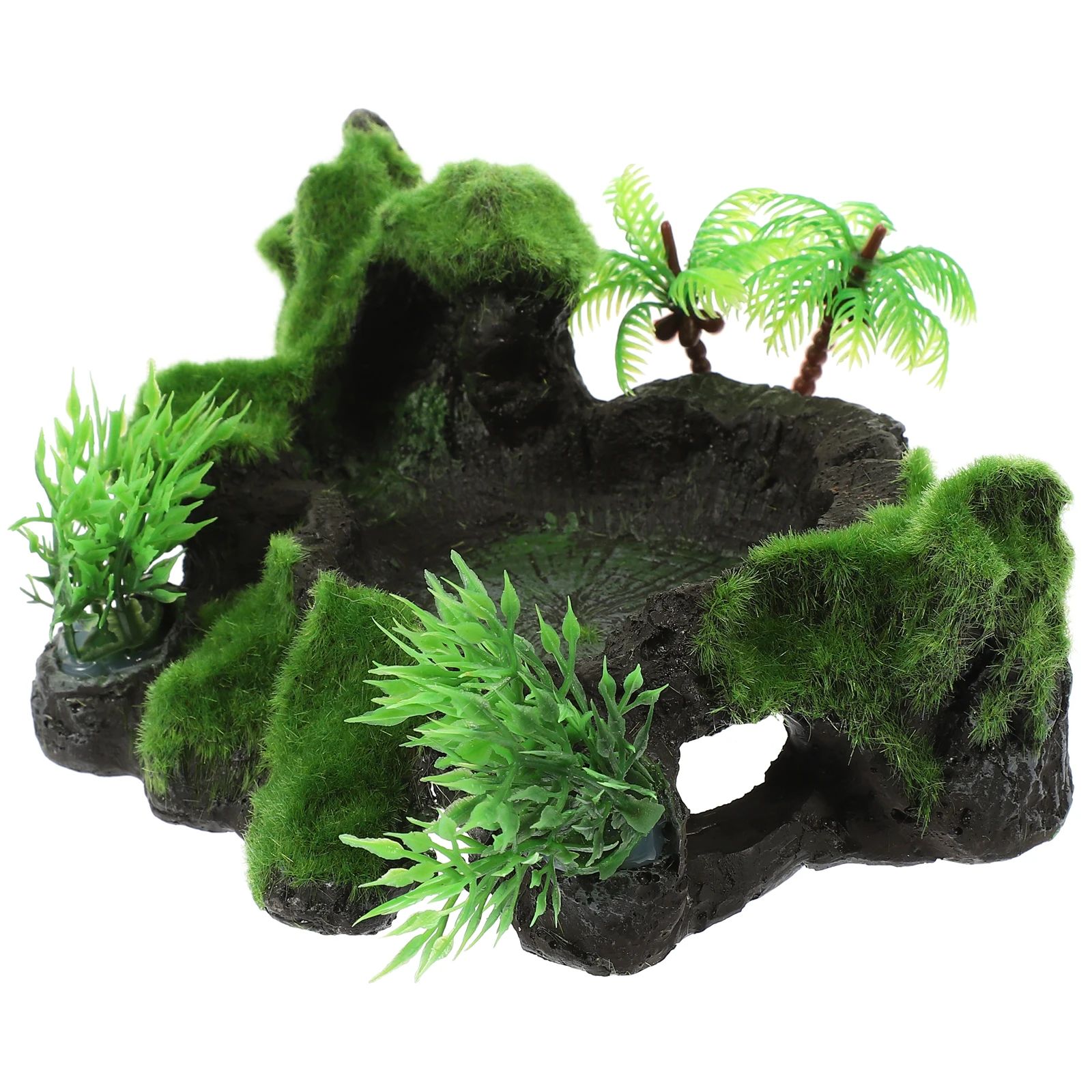 

Aquarium Decorative Food Bowl Reptile Pet Supplies Feeding Water Synthetic Resin Dish Vivid Safety Terrarium Accessories