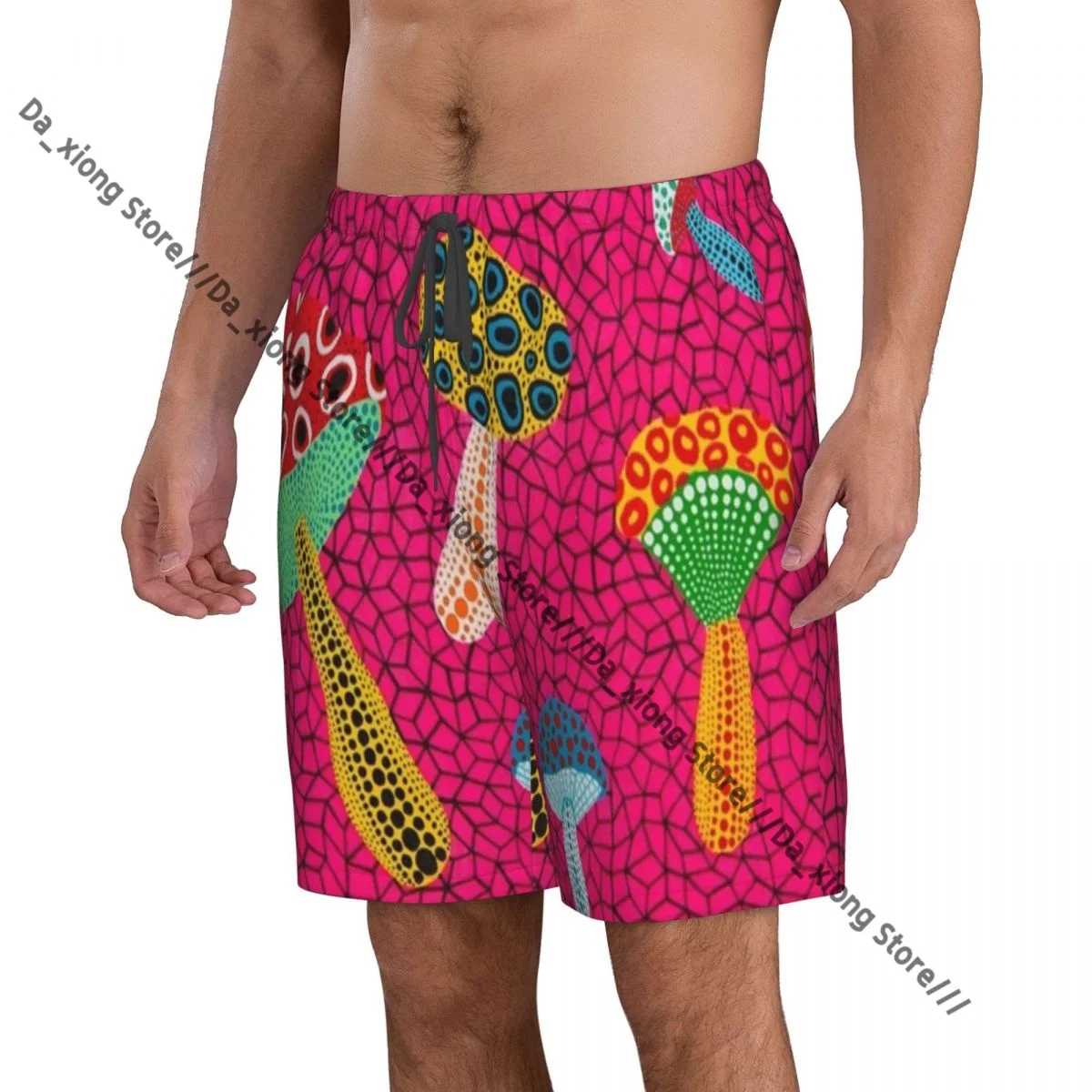 Heren strand korte sneldrogende zwembroek Yayoi Kusama Art badmode badpak zwembroek