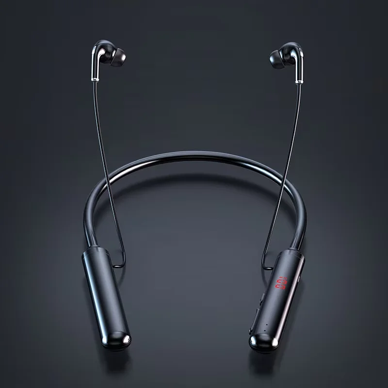 Endurance Bluetooth Headphones Stereo Bass Wireless Headphone Neckband Power LED Display Headset TF Card Magnet