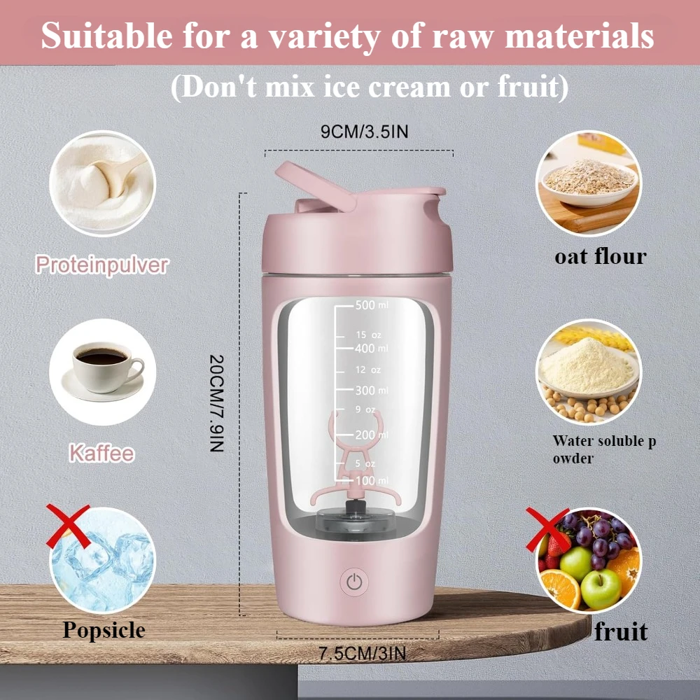 Multifunctional stirring cup, 650 ml,protein mixed shaker,USB rechargeable,used for protein shaker and milkshake,Shake cup