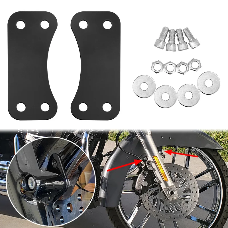 Motorcycle Accessories 21 Front Wheel Fender Lift Brackets Relocation Adapters Mudguard Parts For Harley Touring 2014-up