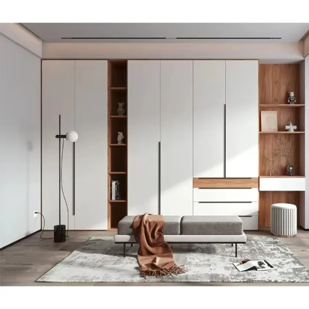 Modular Bespoke Women Luxury Waterproof Walk in Clothes Wooden Wardrobe