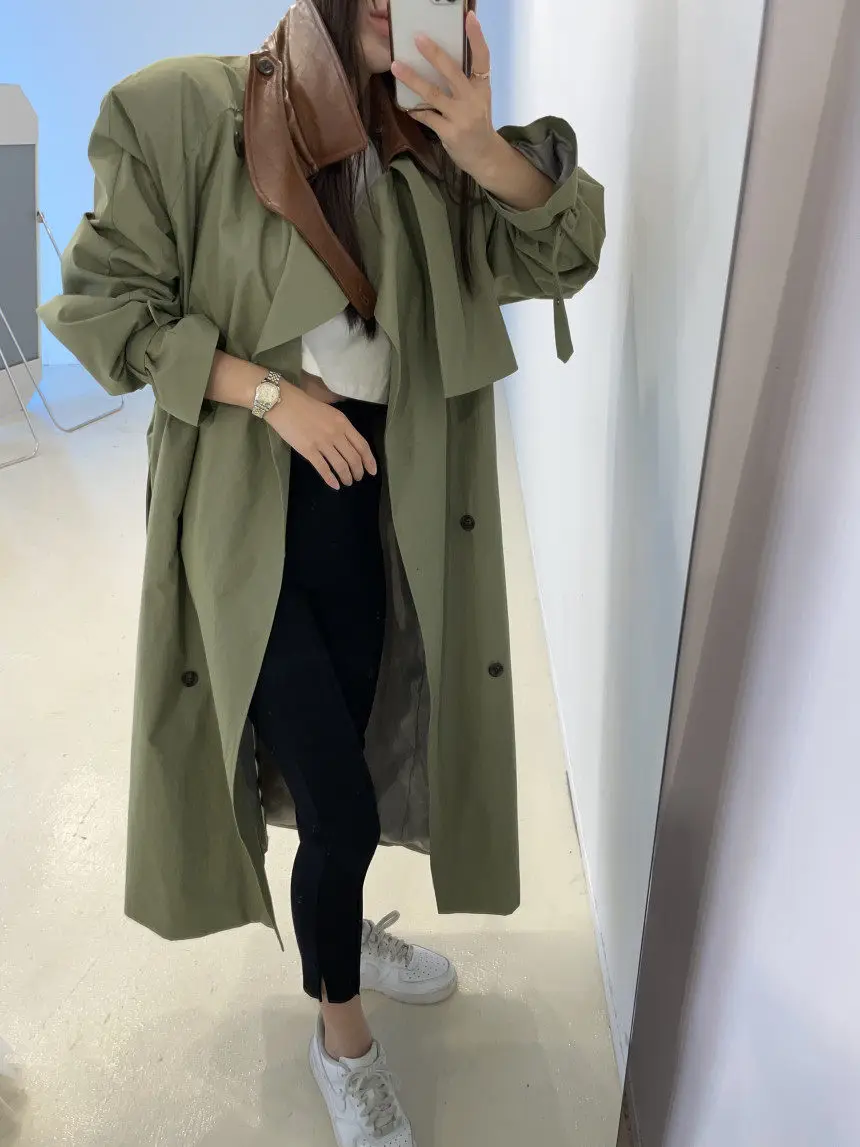 2026 Spring and Autumn New Women's Windbreaker Coat Loose High Street Splicing Workwear Windbreaker