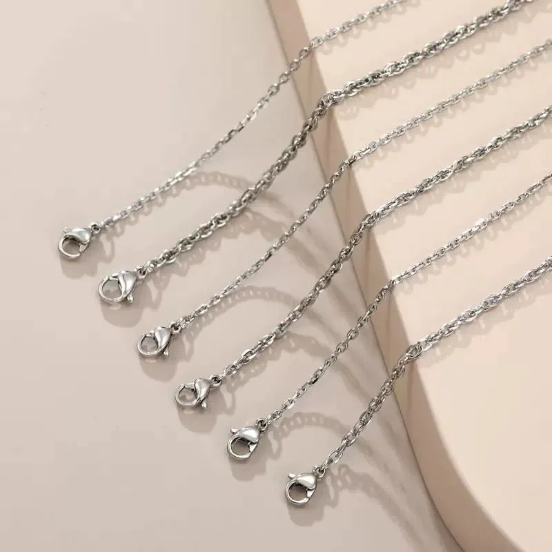 مجوهرات XP -(45 سم × 1.5 مم) 24 ك 14 ك ضوء 18 ق مطلي بالذهب الأبيض قلادات صغيرة على شكل حرف O للرجال والنساء مجوهرات الأزياء