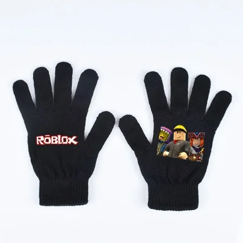 Roblox Anime Game Gloves New Fashion Printed Knitted Warm Gloves for Men and Women Winter Christmas Cartoon Birthday Gifts