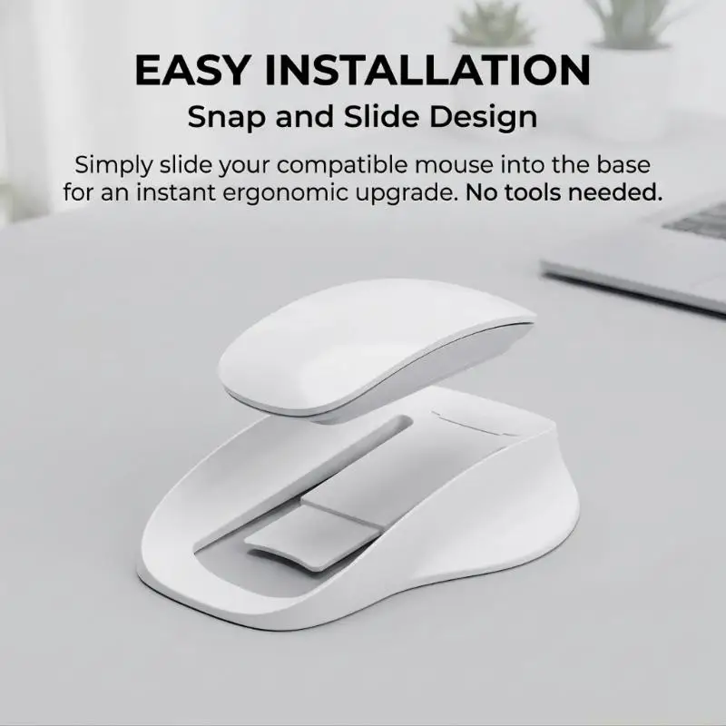 White Plastic Mouse Holder with Lightweight Construction, Central Support and a Consistent Storage Place for Uncomplicated