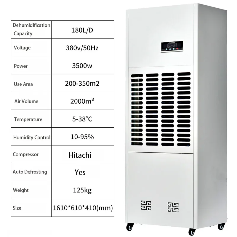 High power low noise grow room auto control industrial dehumidifier for warehouse greenhouse