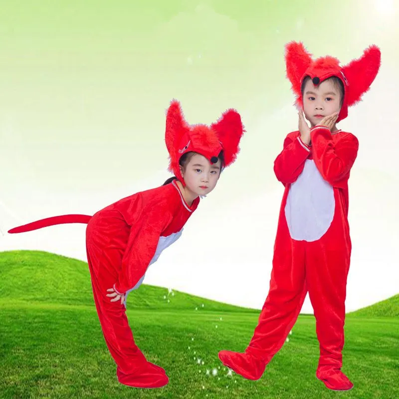 

Red Fox Jumpsuit For Children Halloween Animal Cosplay Costumes Carnival Party Clothing