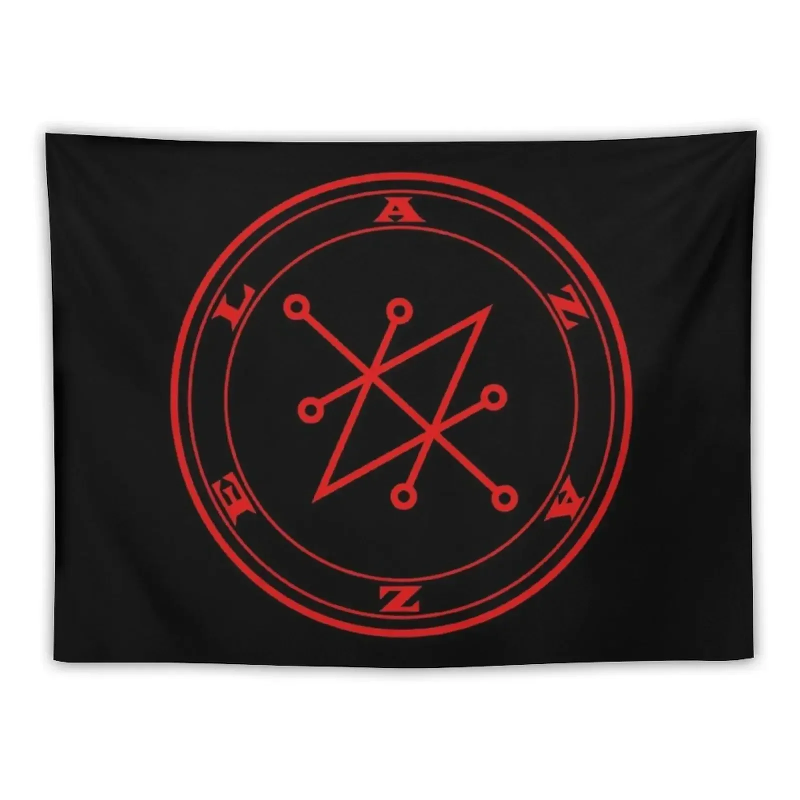 Azazel demon red Sigil occult Magick Seal Tapestry Wall Decor Hanging Room Design Aesthetic Home Decor Tapestry