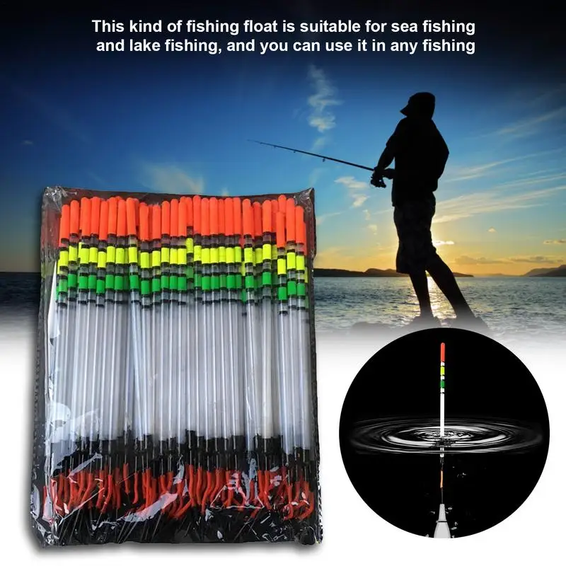 Thickened Vertical Fishing Float Conspicuous Color Fish Gear Fishing Tool Durable Fishing Tackle Accessories 80 Pcs/Set