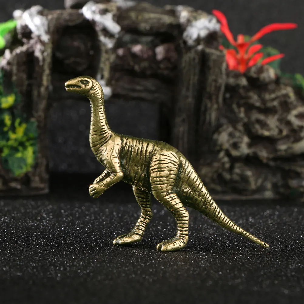 

Brass Mini Dinosaur Copper Sculpture Vintage Retro Desktop Ornament Artistic Decoration Dinosaur Brass Sculpture