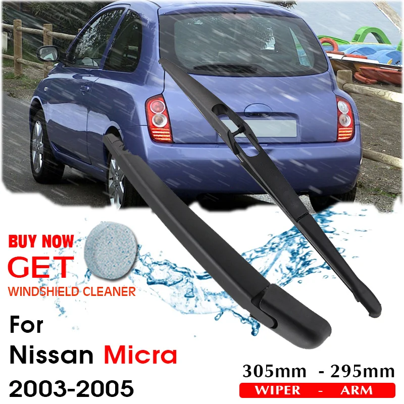 Car Wiper Blade Rear Back Window Windscreen Windshield Wipers For Nissan Micra Hatchback 305 mm 2003-2005 Auto Accessories