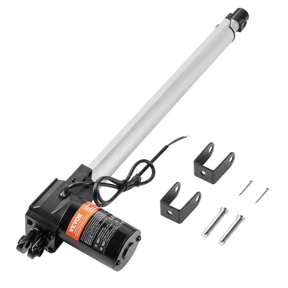 

12V 16 Inch Heavy Duty Linear Actuator 1320lbs 6000N 0.19/s Actuator Bracket IP44 Industrial Machinery Vessels Cargo