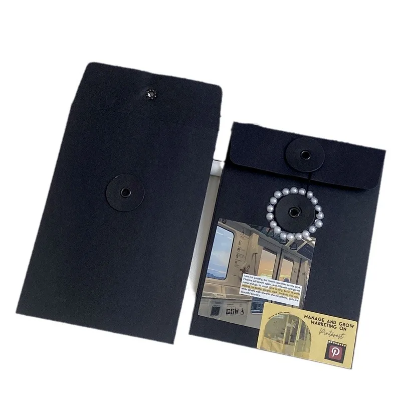 20PCS Classical Pink White Black Kraft Blank Mini Paper Rope Buckle Envelopes Wedding Invitation Envelope DIY Gift Envelope