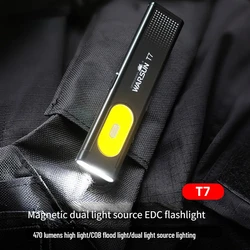 Warsun LED Keychain Flashlight USB Rechargeable 800Lm Portable Mini Torch Light Pocket Lantern Flood Outdoor Bicycle Lamp