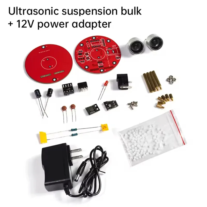 B84B-Scientific Experiment Soldering DIY Kit Ultrasonic Levitator Suspension Standing Wave Controller Learning Kit US Plug