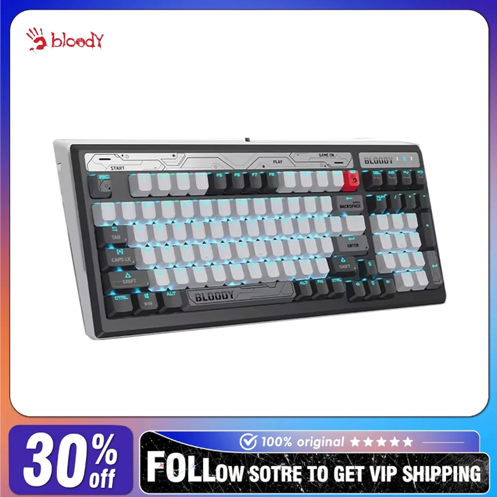 A4tech Bloody LK98-D Wired Mechanical Keyboard Ergonomic Design LED Backlight 98keys PUBG Pc Laptop E-sports Gaming Keyboard
