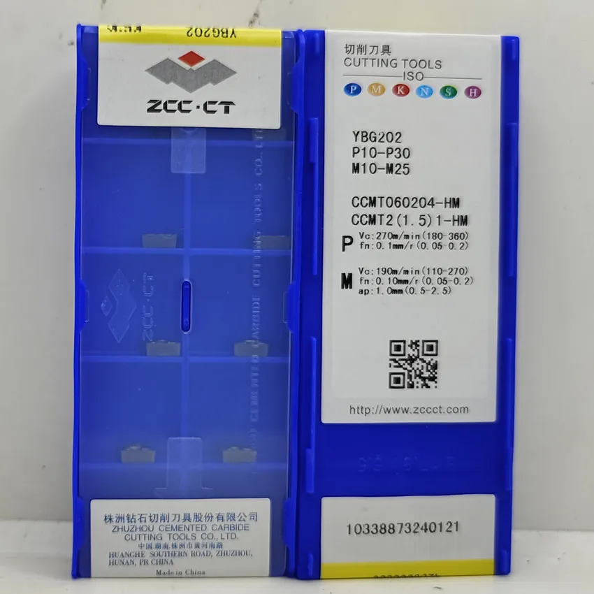 CCMT 060204 -HM YBG202/CCMT 060208 -HM YBG202 ZCC.CT YBG202 CCMT 060204 -HM CCMT 060208 -HM CNC pastilhas de torneamento de inserção de carboneto 10 unidades/caixa