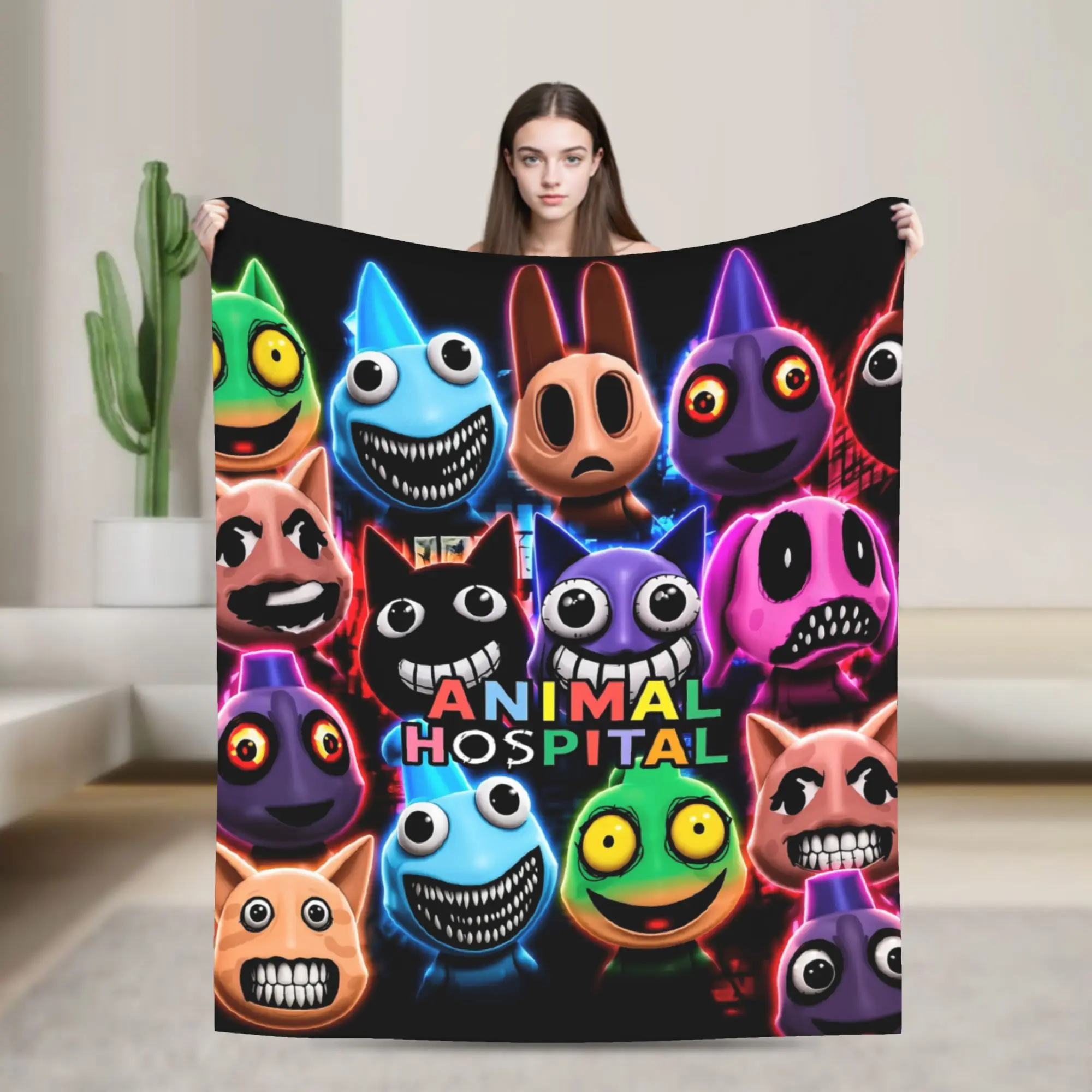 Horror Game Animals Hospitals Fleece Throw Blanket  Blanket for Bedding Car Super Warm Bedding Throws