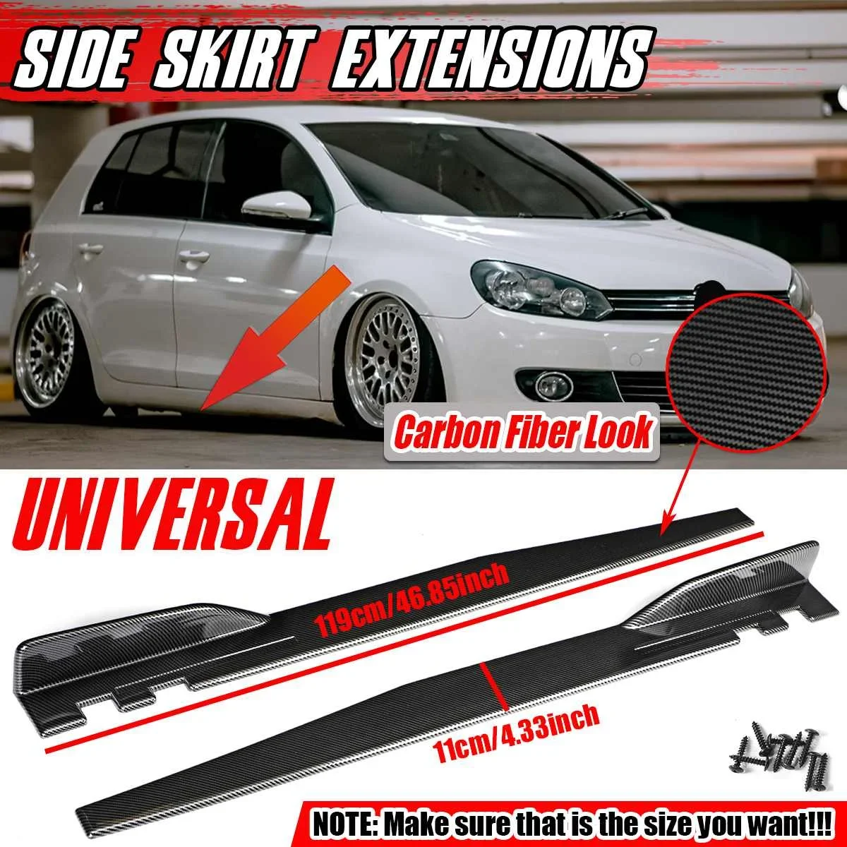 

Golf Side Skirt Body Kit Winglet Extensions Splitters For VW For Golf MK4 MK5 MK6 MK7 MK8 For Passat For Jetta For Polo Body Kit