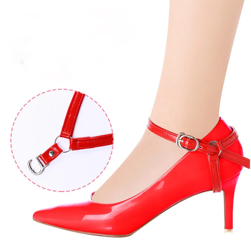 1 Pair High Heels Bundle Shoelace Holding Loose Anti-skid Straps Women Pu Leather Shoes Band Shoe Accessories Wholesale Dropship