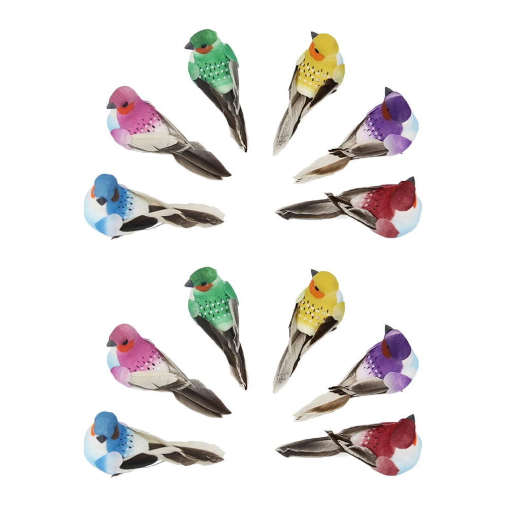 Artificial Animal Bird Kid Gifts Colorful Foam Feather Birds Creative Home Decoration Ornaments for Weddings