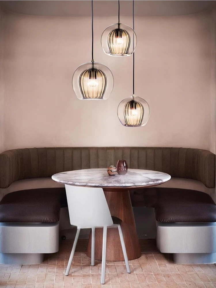 

Restaurant glass pendant light, simple modern shop, commercial coffee shop, bar counter, dining table, bedside art light