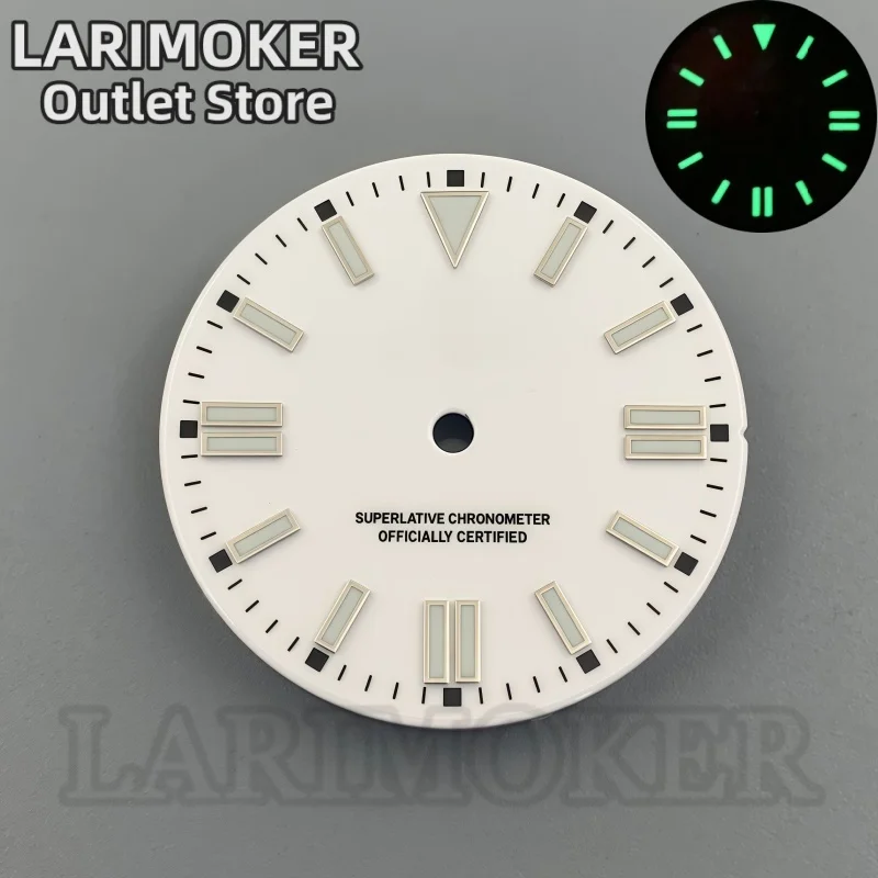 LARIMOKER 29mm White Red Green Blue Orange Purple Yellow Sterile Dial Green Luminous Compatible with All Movements Watch Parts
