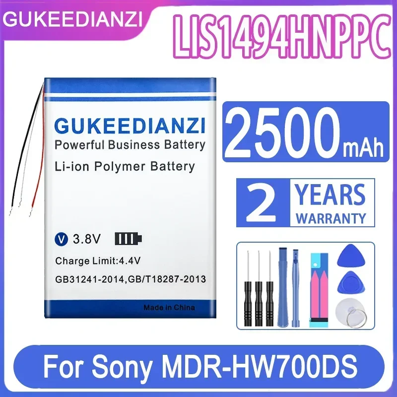 GUKEEDIANZI LIS1494HNPPC 2500mAh Battery for Sony MP3 NWZ-F800 F805 F806 NWZ-A15 LIS1494 MDR-HW700DS Batteria Free Tools