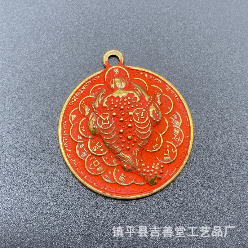 

Brass Golden Toad Bronze Key Chain Vintage Cinnabar Three Feet Golden Toad Golden Toad Bronze Car Accessories Ornaments Necklace