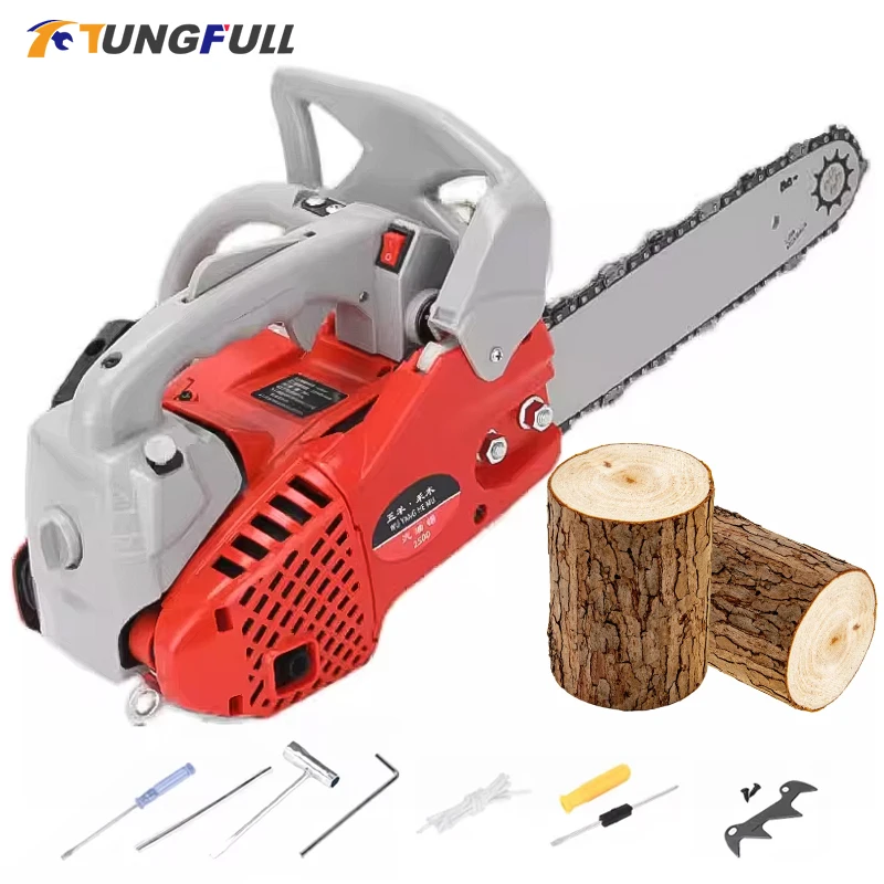 Mini Gasoline Saw Logging Chainsaw Portable Single Handheld Saw Powerfull 1800W Powerfull Small Gasoline Logging Saw