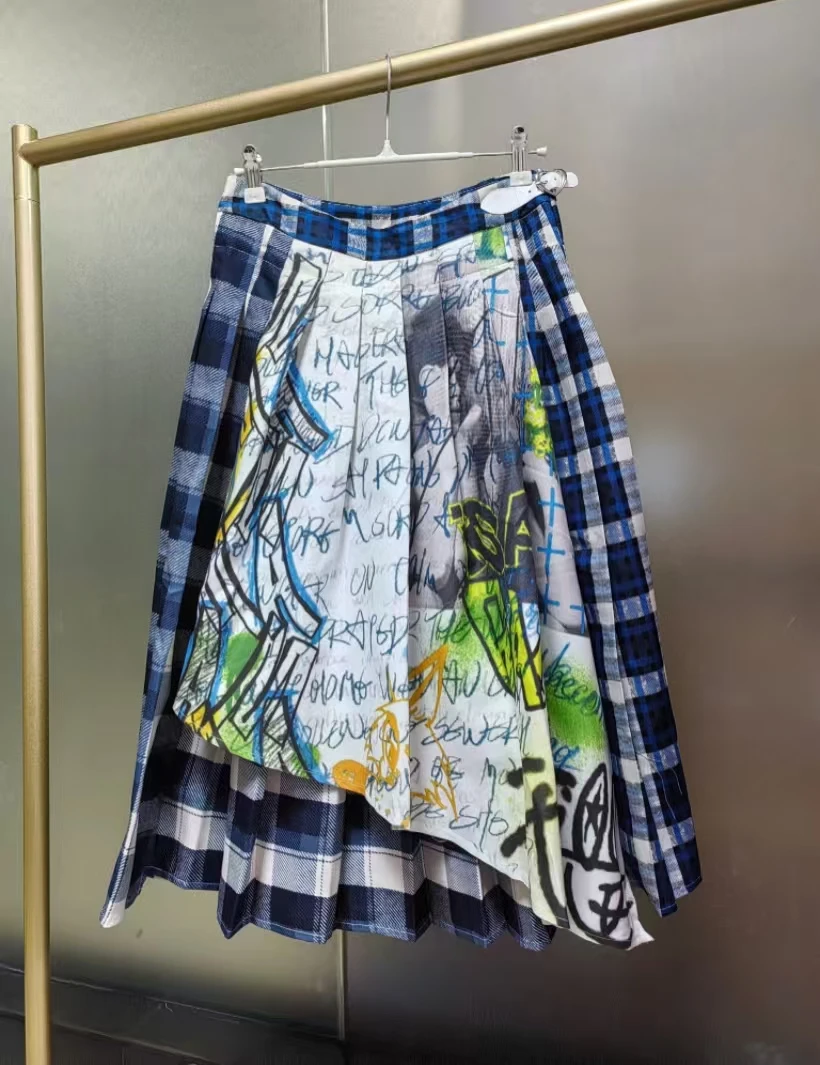 

Real Photo New In 2025 Winter Autumn Long Skirt For Women's 2025 Fashion Trend Mid Length Vintage Plaid Skirts Woman Clothes