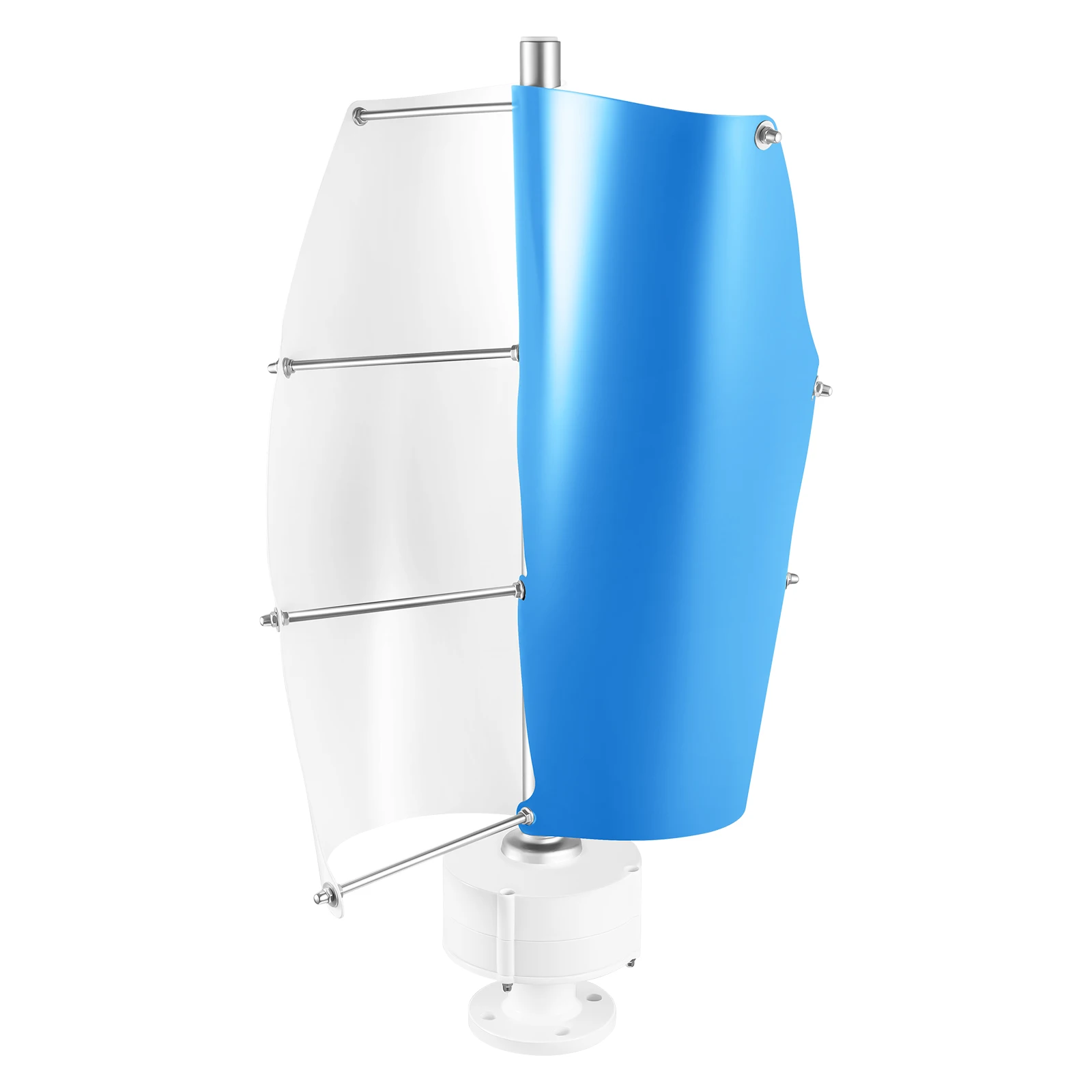 100W Vertical Axis Wind Generator Wind Turbine with Controller Low-noise 62dB Power Generation 12V  White Blue/White